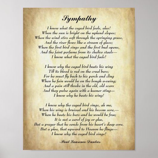 Poëzie, sympathie van Paul Laurence Dunbar Poster (Voorkant)
