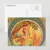 Poëzie uit de serie "De Kunsten" van Mucha Briefkaart (Voorkant / Achterkant)