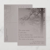 Poëzie van de voorjaarsbijeenkomst van de winter 2 briefkaart (Voorkant / Achterkant)