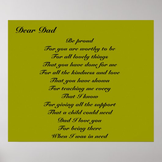 Poëzie voor pap vaderdag poster (Voorkant)