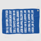 Poëzie voor papa op Vaderdag Golfhanddoek (Horizontaal)