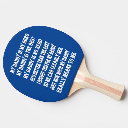 Poëzie voor papa op Vaderdag Tafeltennisbatje (Zijkant)