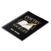 Poëzie zal je leven redden Grappige dichter en lit Notitieboek (Linkerzijde)