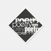 Poëzie; zwart en donkergrijze strepen servetten (Hoek)