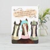 Poëziepaarden Kerst handgemaakte gehaakte petten s Feestdagenkaart (Staand voorkant)