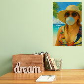 Poffend in de 40 Tropical Beach Babe Verjaardag Poster