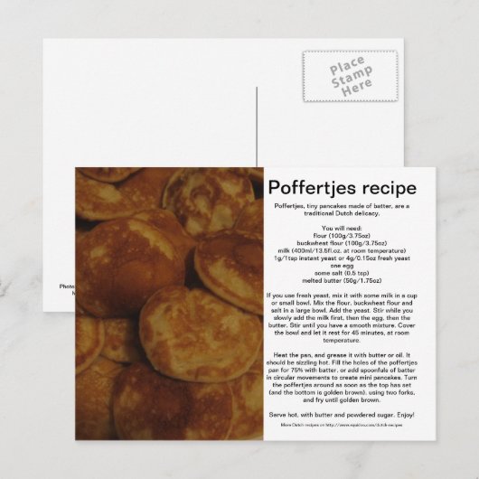 Poffertjes Briefkaart (Voorkant / Achterkant)