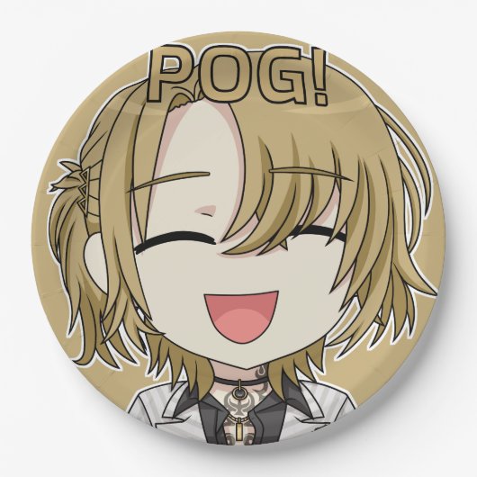 Pog! Chibi Paper Plates - Luca Kaneshiro Fanart Papieren Bordje (Voorkant)