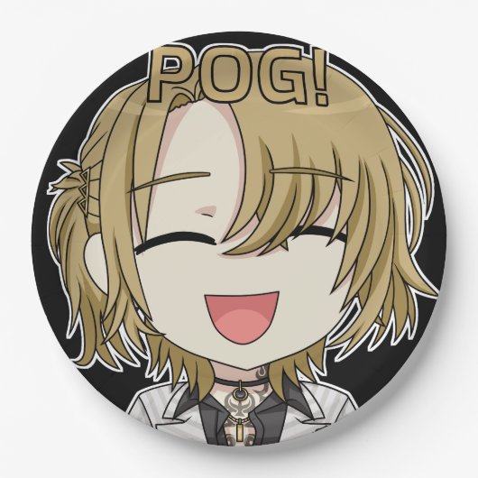 Pog! Chibi Paper Plates - Luca Kaneshiro Fanart Papieren Bordje (Voorkant)