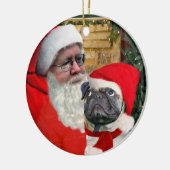 POG KIJKT OP SANTA-ORNAMENT KERAMISCH ORNAMENT (Links)