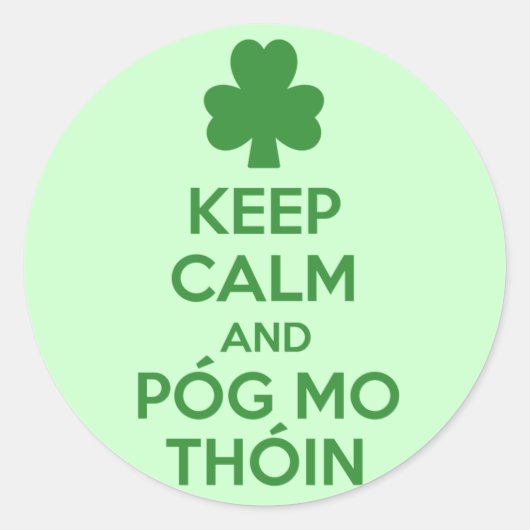 Pog mo thoin ronde sticker (Voorkant)