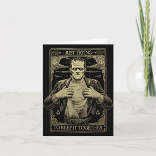 Pogend om hemd Halloween bij elkaar te houden Kaart