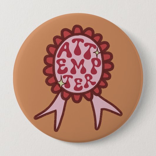 Poging - Grappig Motiverend Ontwerp Ronde Button 4,0 Cm (Voorkant)
