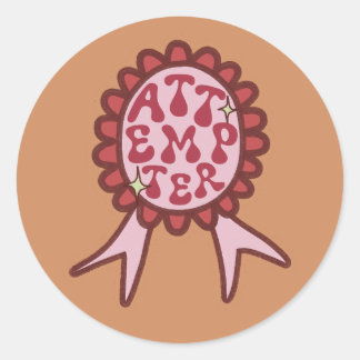 Poging - Grappig Motiverend Ontwerp Ronde Sticker