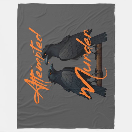 Poging Murder Black Crows Sinaasappel Fleece Deken (Voorkant)