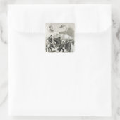 Poging om de koningin te schieten vierkante sticker (Tas)
