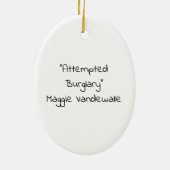Poging tot inbraak keramisch ornament (Achterkant)