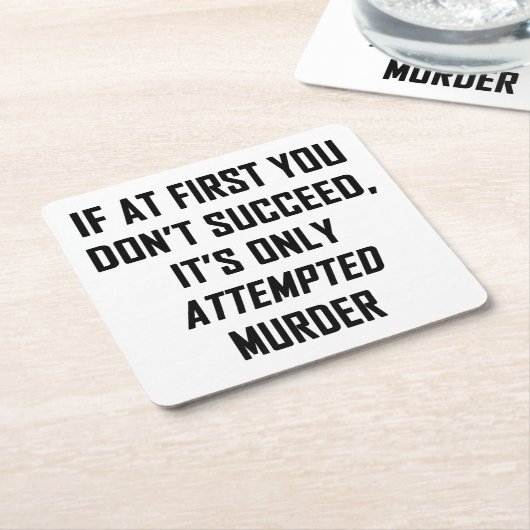 Poging tot moord kartonnen onderzetters (Schuin)