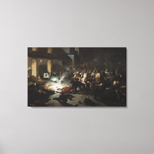 Poging tot moord op keizer Napoleon Canvas Afdruk (Voorkant)