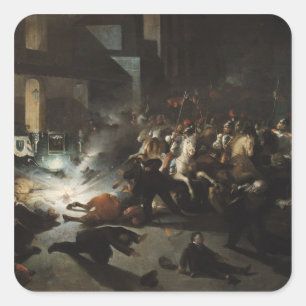 Poging tot moord op keizer Napoleon Vierkante Sticker