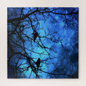 Poging tot moord - op kraaien - Blauwe sterren tak Legpuzzel (Horizontaal)