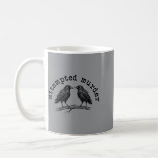 Poging tot moord Twee kraaien Grappige vogel grap Koffiemok