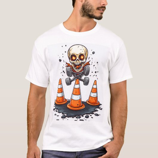 Pogo Bones � Crazy Skelet in Beweging T-shirt (Voorkant)
