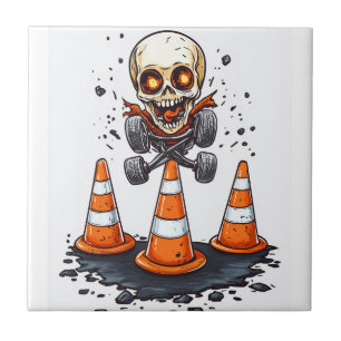 Pogo Bones � Crazy Skeleton in Beweging Tegeltje