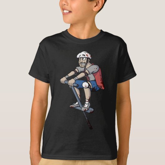 Pogo Stick Guy - Happy Wheels T-shirt (Voorkant)