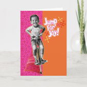 Pogo Stick - Jump For Joy! Retro verjaardag Kaart (Voorkant)