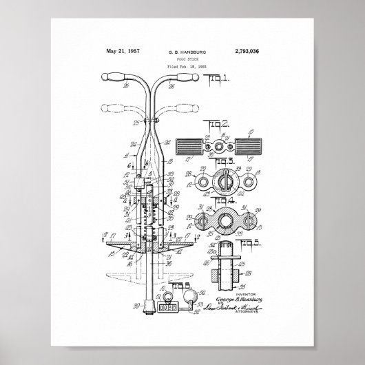 Pogo Stick Patent Poster (Voorkant)