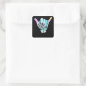 Pogue Life Shaka Hand Hang Loose Tie Dye Vierkante Sticker (Tas)