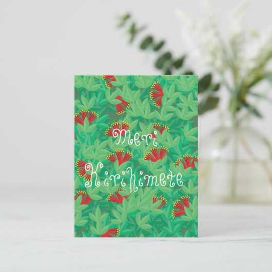 Pōhutukawa Briefkaart (Staand voorkant)