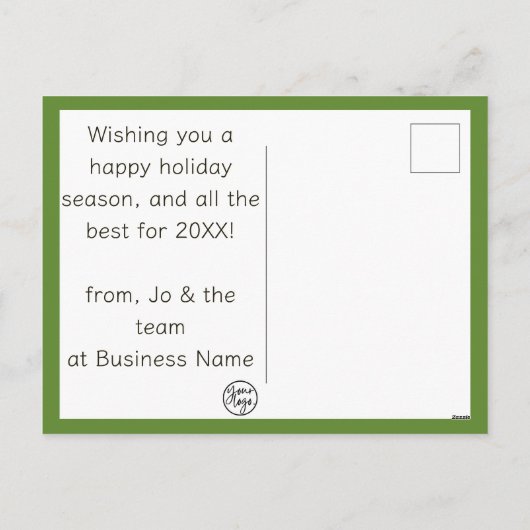 POHUTUKAWA CHRISTMAS FLOWER HOLIDAY COMPANY LOGO FEESTDAGENKAART (Achterkant)