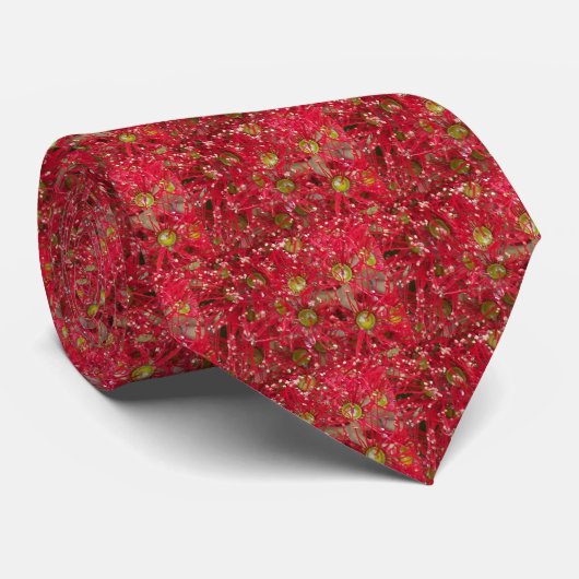 Pohutukawa - Nieuw-Zeelands Stropdas met kerstbome (Opgerold)