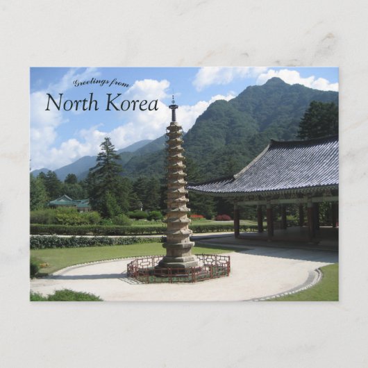 Pohyon Temple Myohyang Noord-Korea Briefkaart (Voorkant)