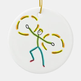 Poi Draaiende Stickman Keramisch Ornament