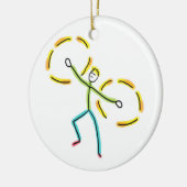 Poi Draaiende Stickman Keramisch Ornament (Links)
