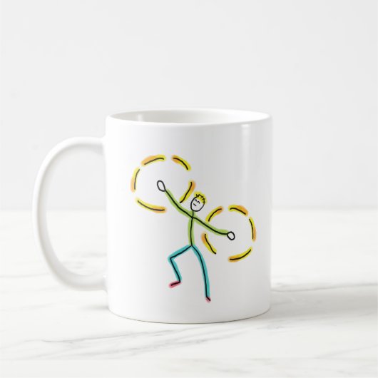 Poi Draaiende Stickman Koffiemok (Links)