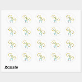 Poi Draaiende Stickman Ronde Sticker (Vel)
