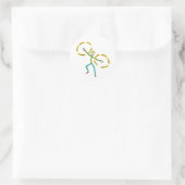 Poi Draaiende Stickman Ronde Sticker (Tas)