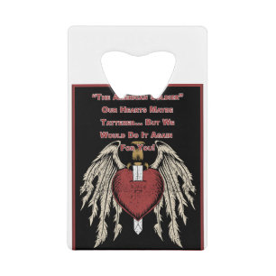 Poignant American Soldier Tattered Hearts Creditkaart Flessenopener