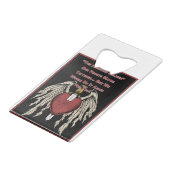 Poignant American Soldier Tattered Hearts Creditkaart Flessenopener (Voorkant Gekanteld)