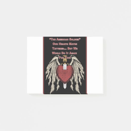 Poignant American Soldier Tattered Hearts Post-it® Notes (Voorkant)