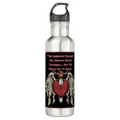 Poignant American Soldier Tattered Hearts Waterfles (Voorkant)