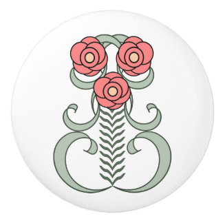 Poignée en Céramique Art Déco Keramische Knop