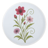 Poignée en Céramique fleur nature-rustique design Keramische Knop (Voorkant)