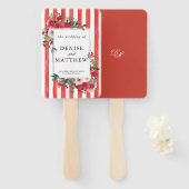 PoINCANA Red Wedding Invitation Handwaaier (Voorkant en achterkant)