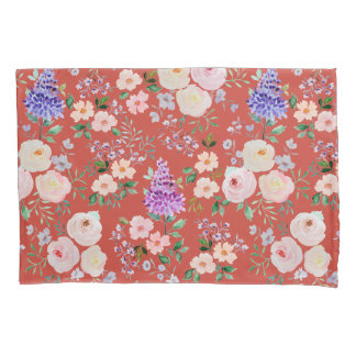 Poinciana Colored Waterverf Floral Kussensloop