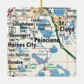 Poinciana Florida Map Keramisch Ornament (Achterkant)